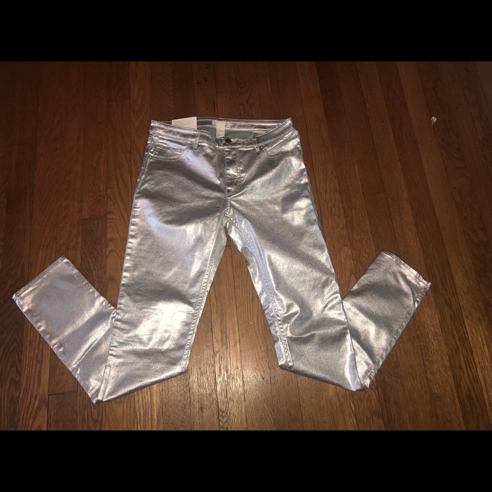 H&M Silver Skinny Stretch Jeans Sz 8